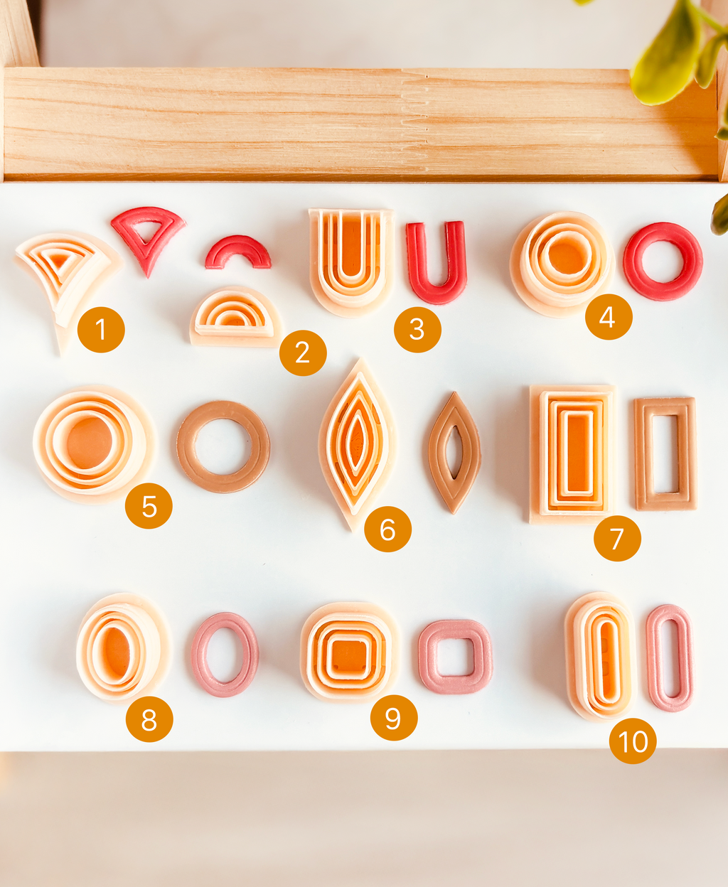 Wykrawacze do gliny 10 cutterów – Podstawowe Kształty Geometryczne